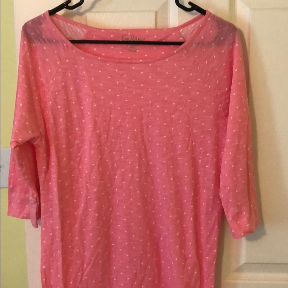 Lilly Pulitzer cotton dress pink polka dot size S